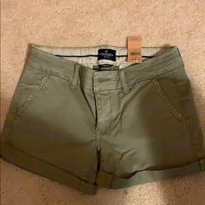 Army green American eagle jean shorts